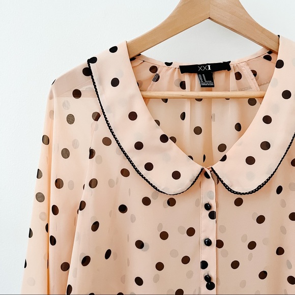 F21 Polka Dotted Blouse - Picture 2 of 2